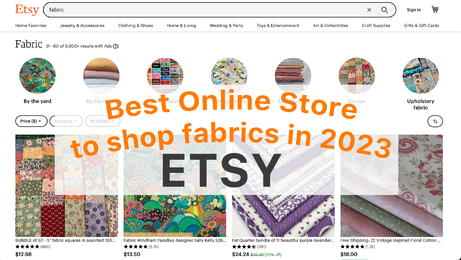 Best online store to shop fabrics 2023 Etsy Classic Modern Fabrics
