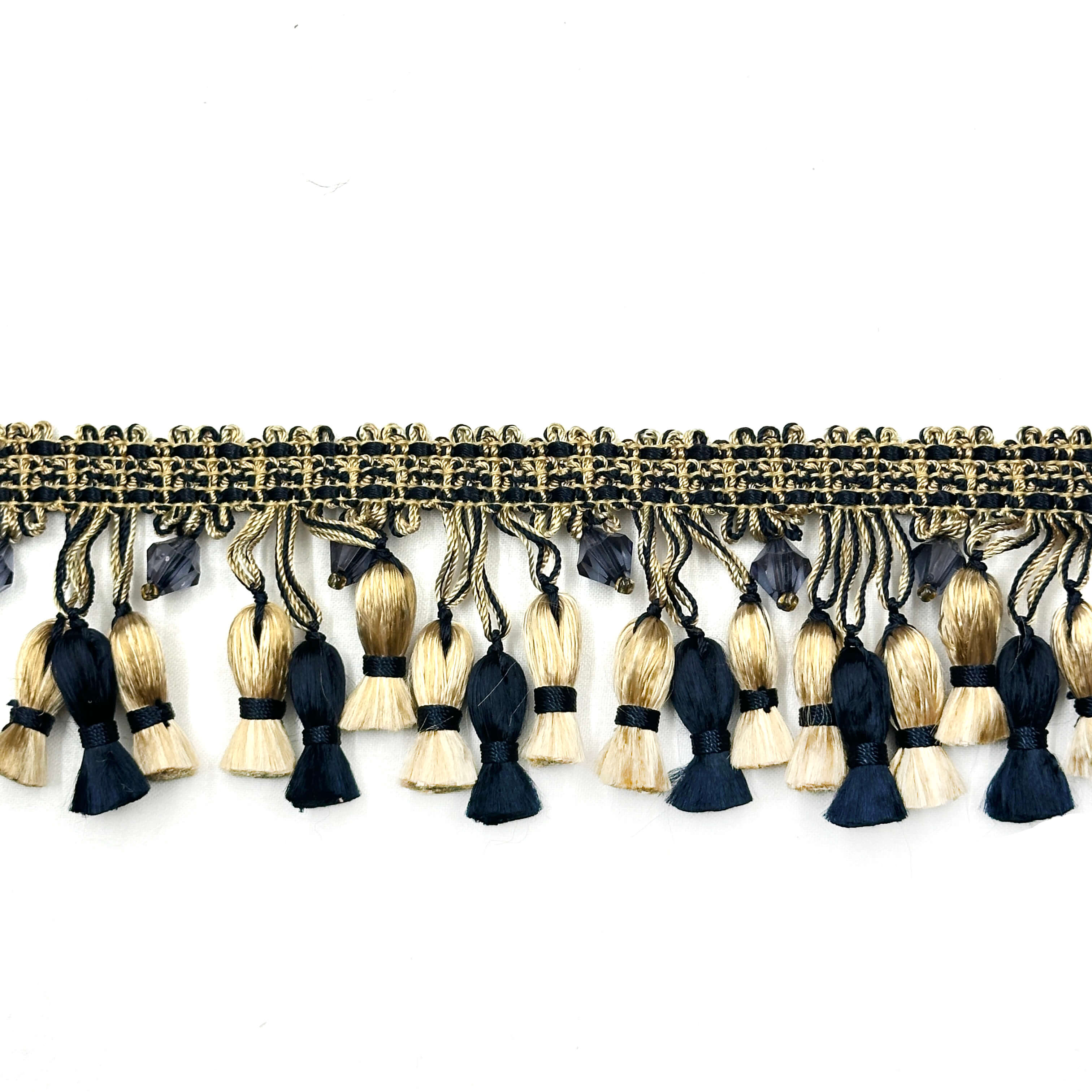 Tassel Trimmed Fabric Cabinet Drapes Reference: 24 Yards Annabelle 2 Tassel Fringe Trim French Black Ivory