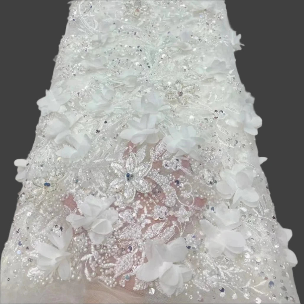 5 YARDS / 8 COLORS / DAMON Sequin Beaded Embroidery Glitter Mesh Dress   Classic Modern Fabrics