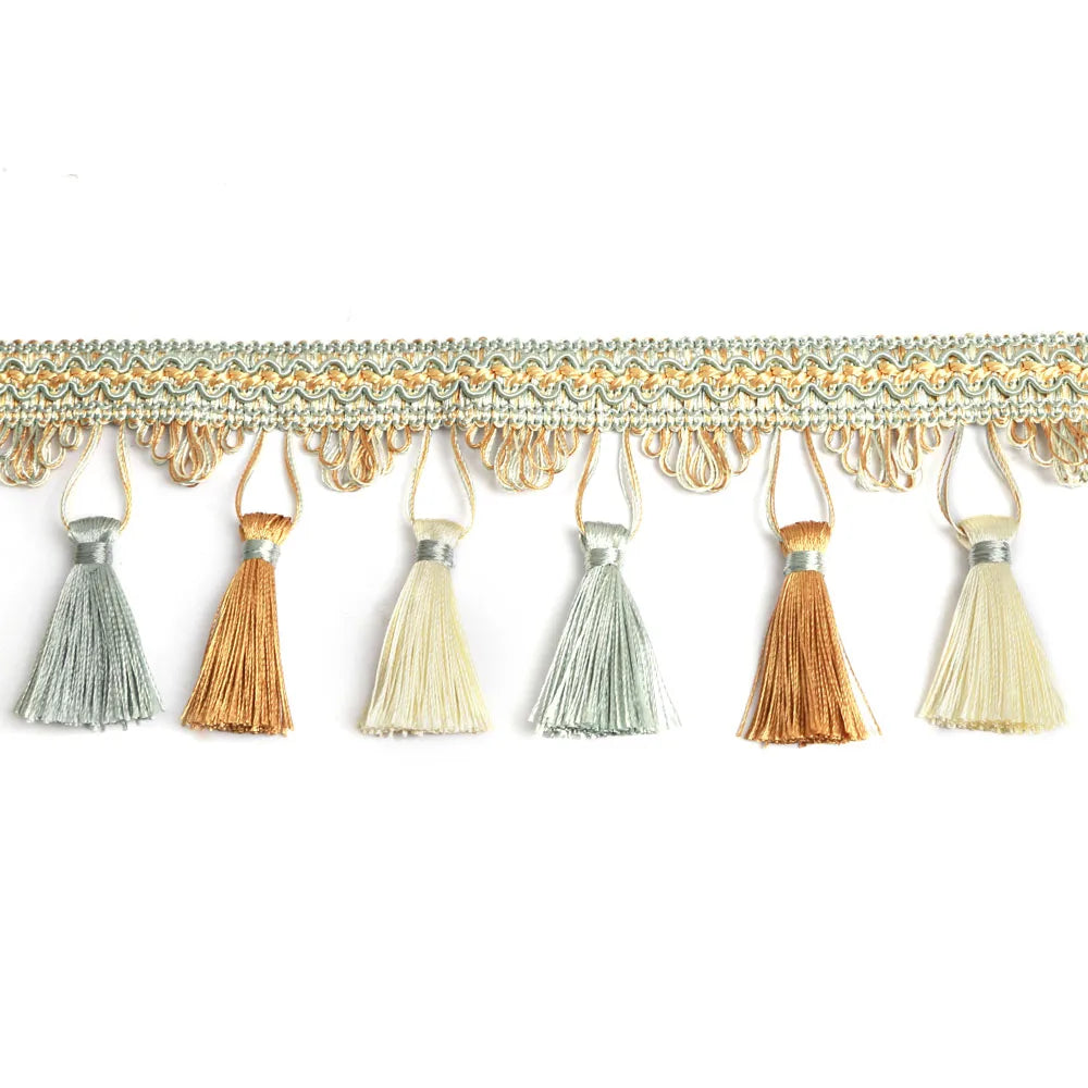 6 Yards 10 Colors Gable Beaded Ball Tassel Fringe Trim Photo Inspiration