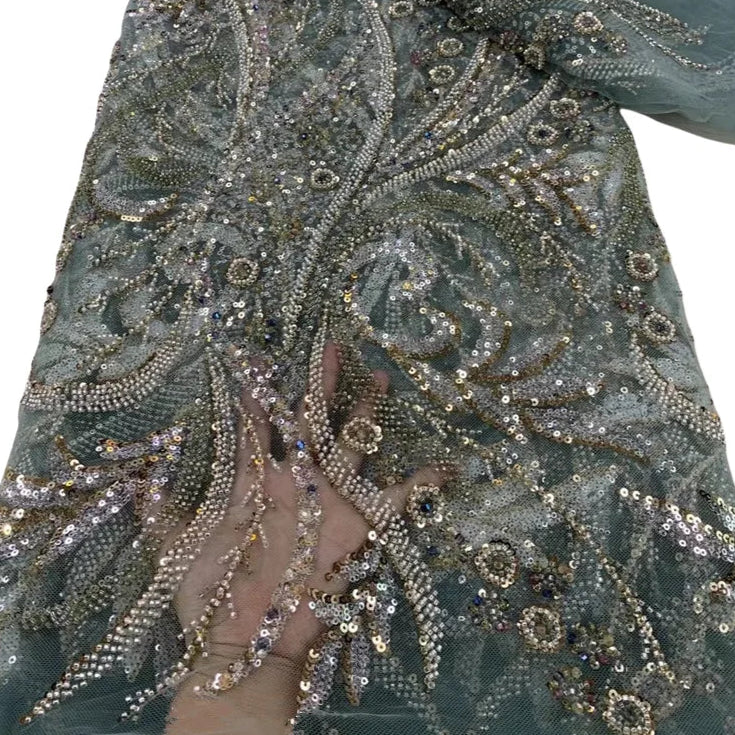 5 YARDS / 8 COLORS / ESDRAS Sequin Beaded Embroidery Glitter Mesh Dres –  Classic Modern Fabrics