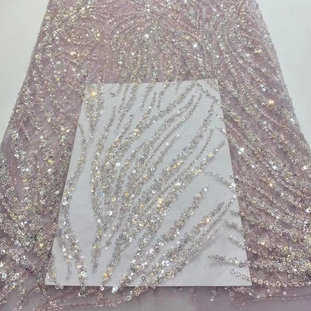 5 YARDS / 6 COLORS / Asolie Abstact Lines Sequin Beaded Embroidery Tulle Mesh Lace Party Prom Bridal Dress Fabric 5 YARDS / 6 COLORS / Asolie Abstact Lines Sequin Beaded Embroidery Tulle Mesh Lace Party Prom Bridal Dress Fabric