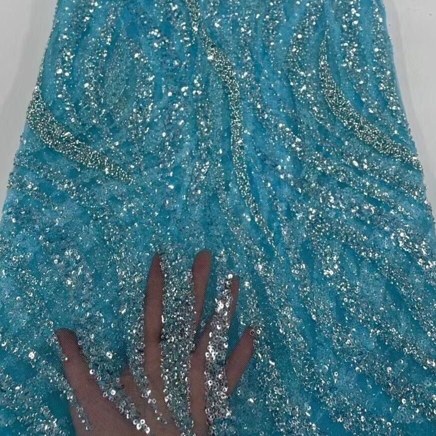 YARDS 17 COLORS Laure Abstract Beaded Embroidery Glitter