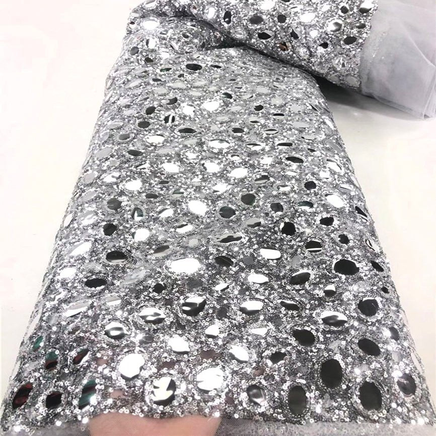 shiny silver fabric