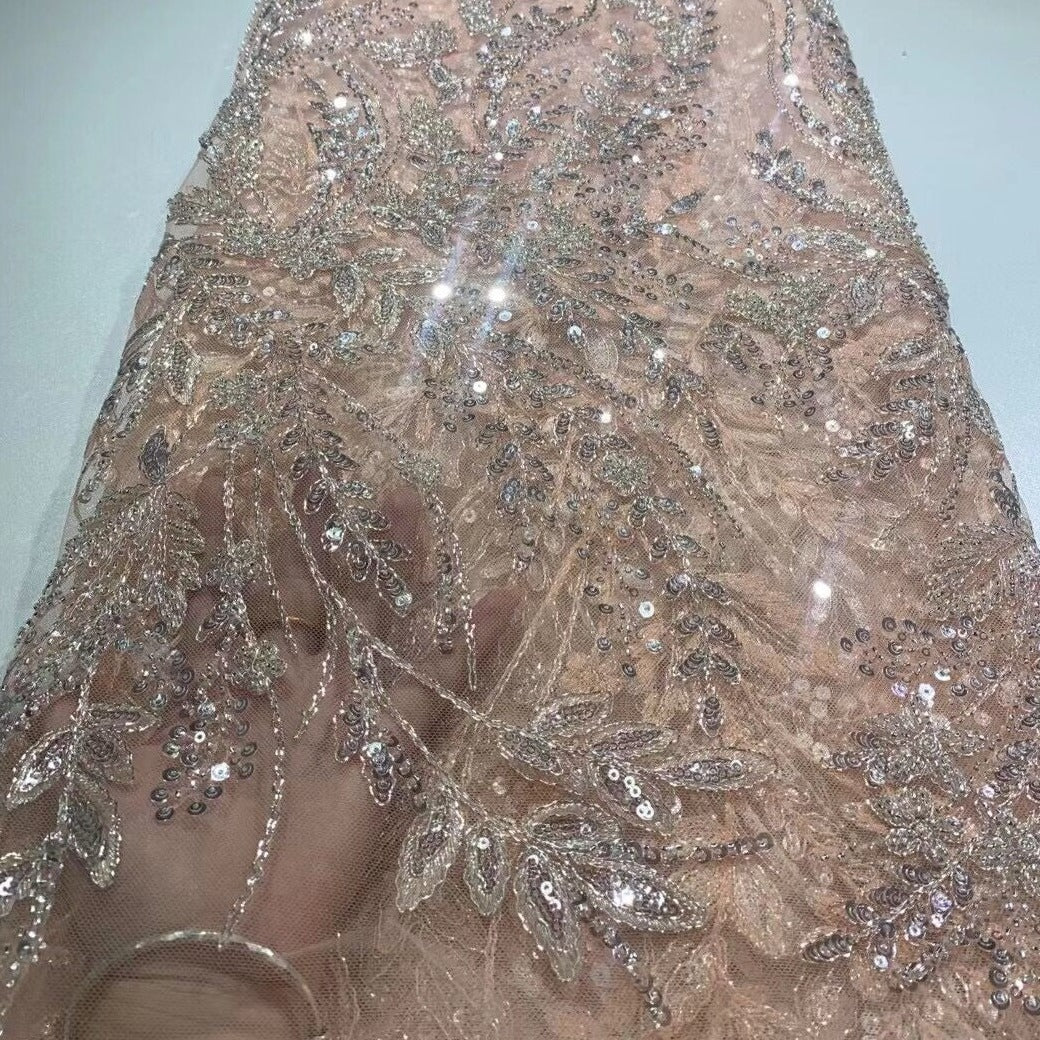 5 YARDS / 20 COLORS / Éden Beaded Embroidery Glitter Mesh Lace Party P –  Classic Modern Fabrics