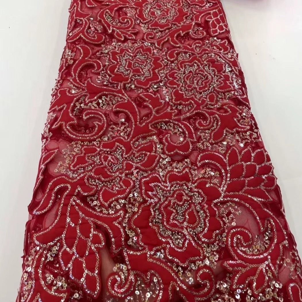 5 YARDS / 8 COLORS / Darine Velvet Outlined Flower Beaded Glitter Embr Classic Modern Fabrics 5 YARDS / 8 COLORS / Darine Velvet Outlined Flower Beaded Glitter Embr Classic Modern Fabrics