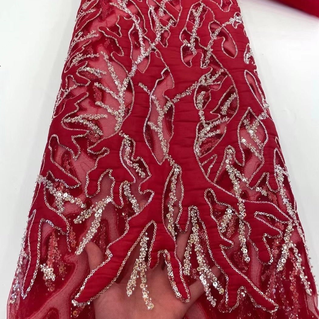 5 YARDS / 8 COLORS / Luisa Vines Outlined Glitter Sequin Beaded Embroi –  Classic Modern Fabrics