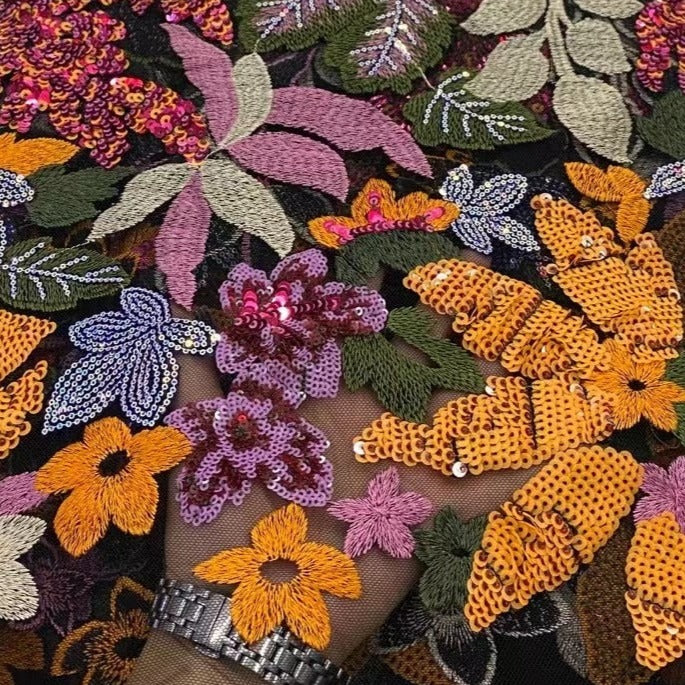 5 YARDS / 8 COLORS / Clmntine Floral Beaded Embroidery Glitter Mesh Lace Party Prom Bridal Dress Fabric 5 YARDS / 8 COLORS / Clmntine Floral Beaded Embroidery Glitter Mesh Lace Party Prom Bridal Dress Fabric