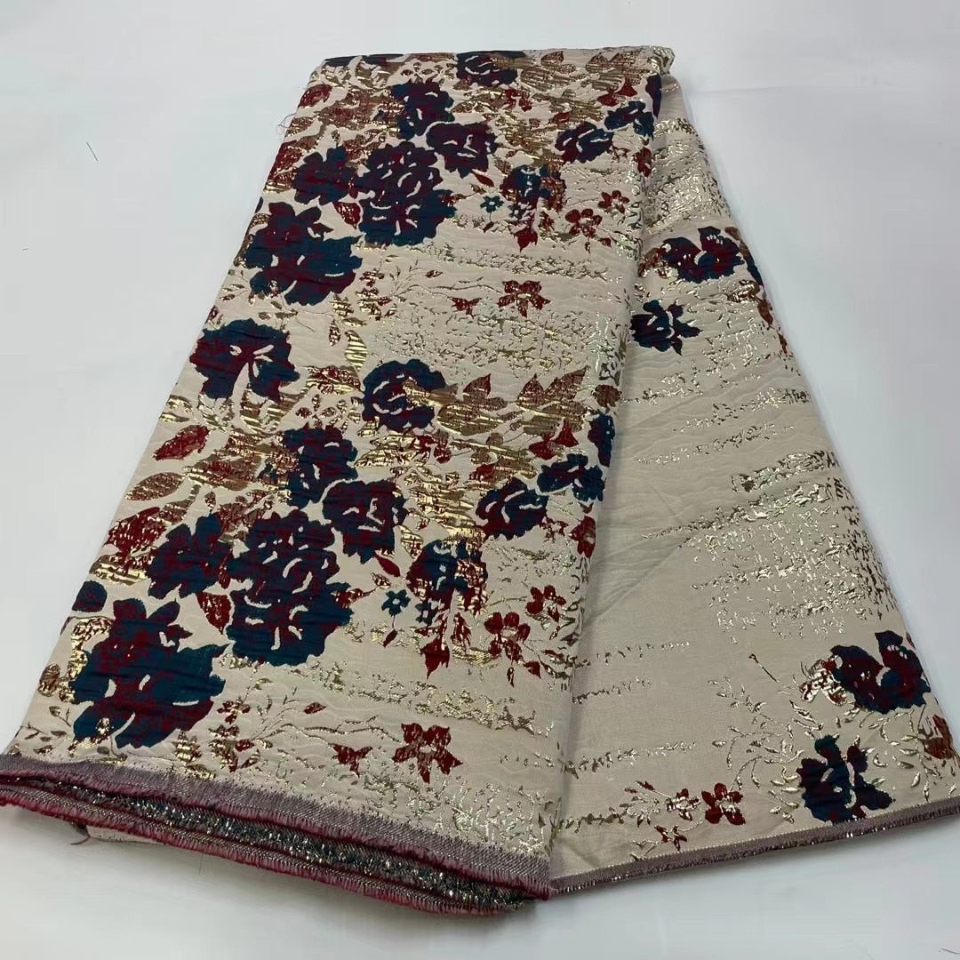 Lamir Floral Viscose Jacquard Brocade Woven Fashion Fabric | 7 Colors