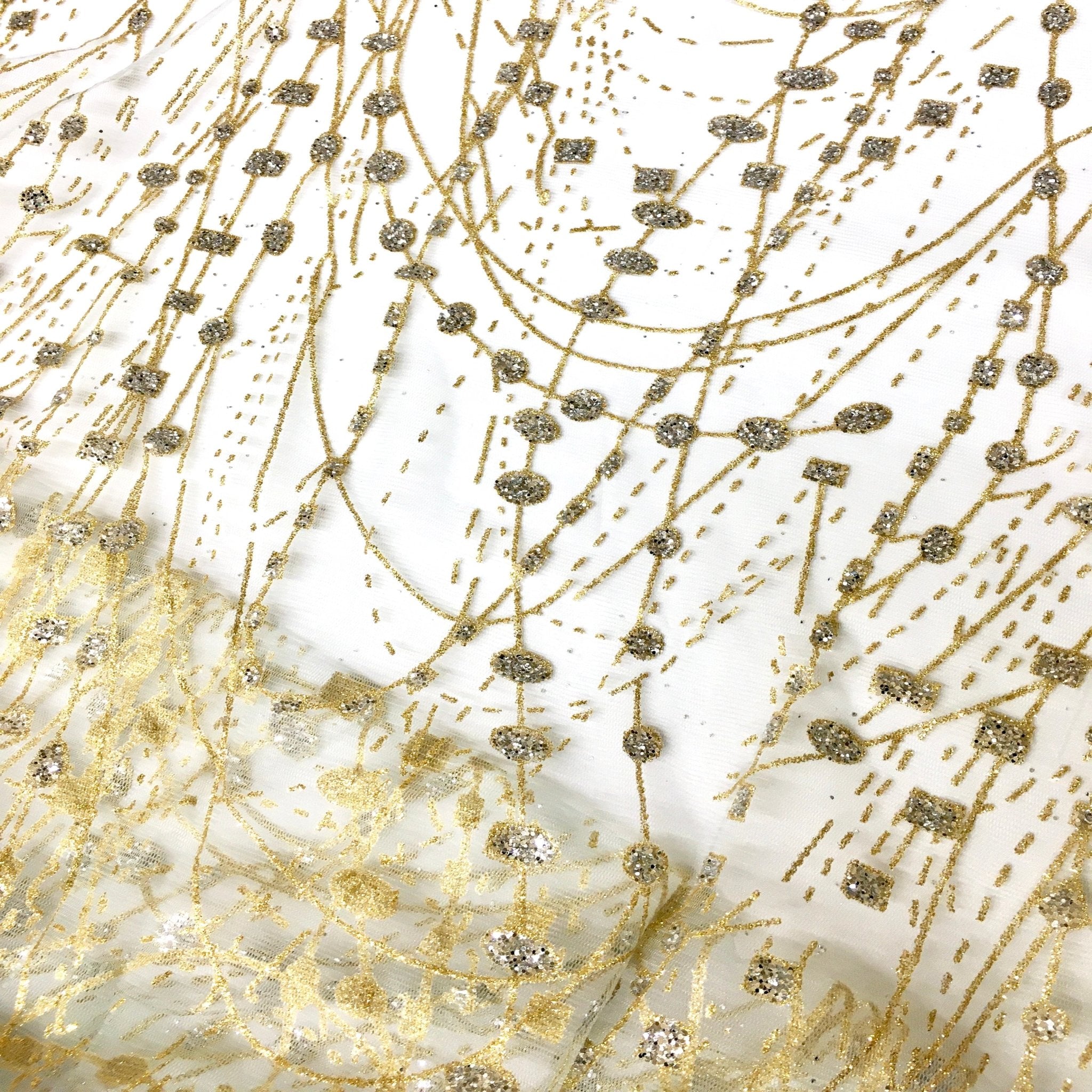 Stella METALLIC GOLD Glitter Tulle Mesh Lace / Dress Fabric / Fabric by the  Yard 
