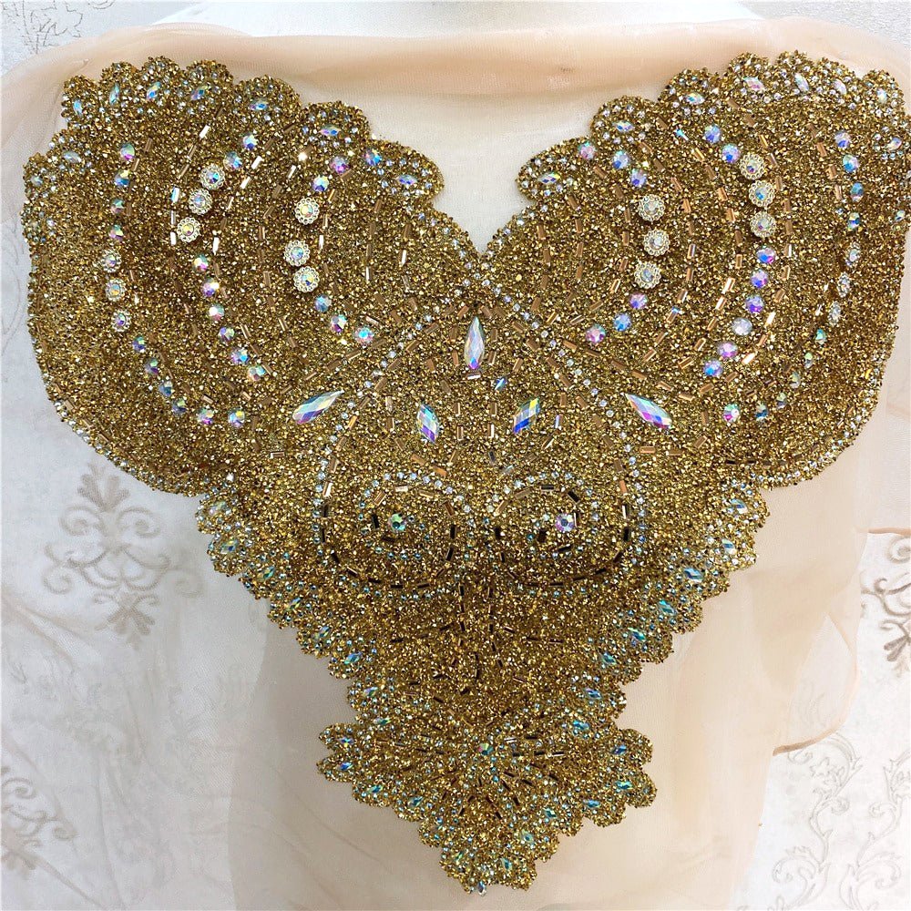 Gold Bridal Wedding Party Rhinestone Crystal Beaded Sequin Glitter Ful –  Classic Modern Fabrics