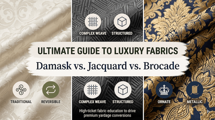 The Ultimate Guide to Luxury Fabrics: Damask vs. Jacquard vs. Brocade