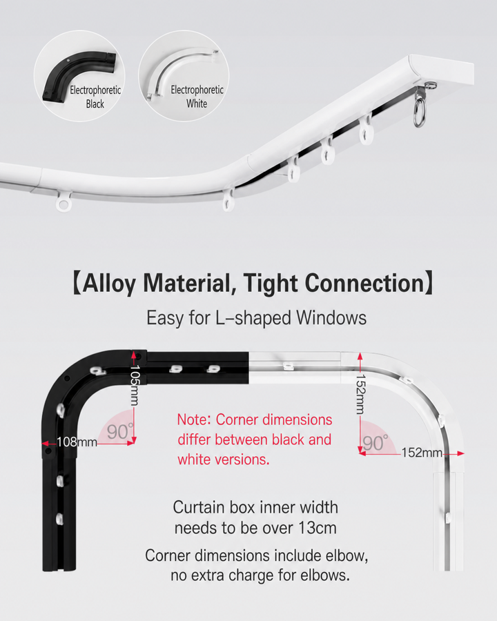 Axis Ultra-thin Silent L-Shaped Curtain Track