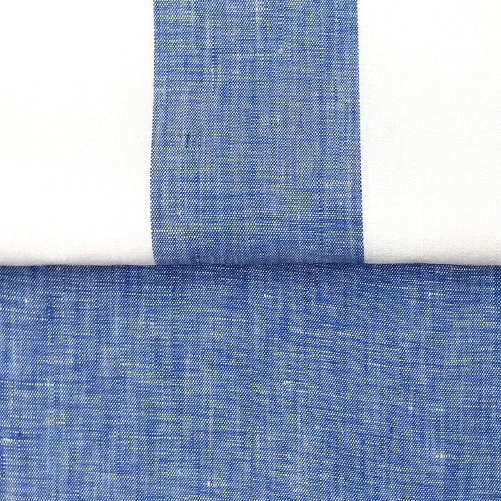 118" WIDE Blue Lanshire Pure 100% Linen Stripe Fabric