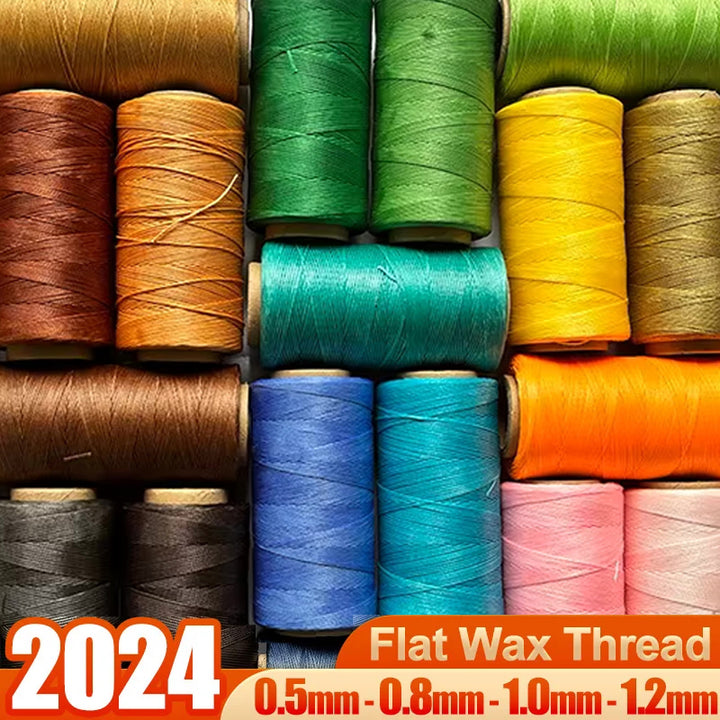 22 Colors / Flat Polyester Waxed Thread for Leather