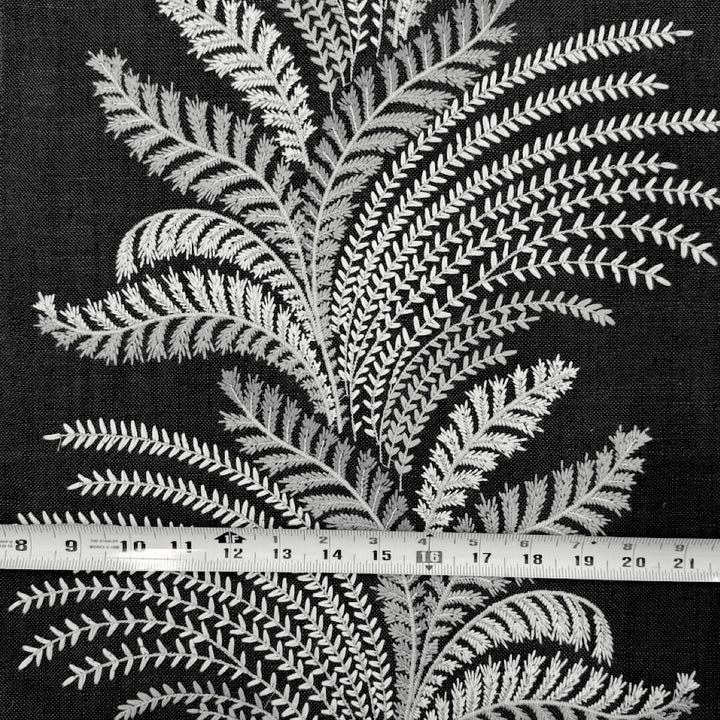 Louisville Sage Green Embroidery Blended Linen Fabric