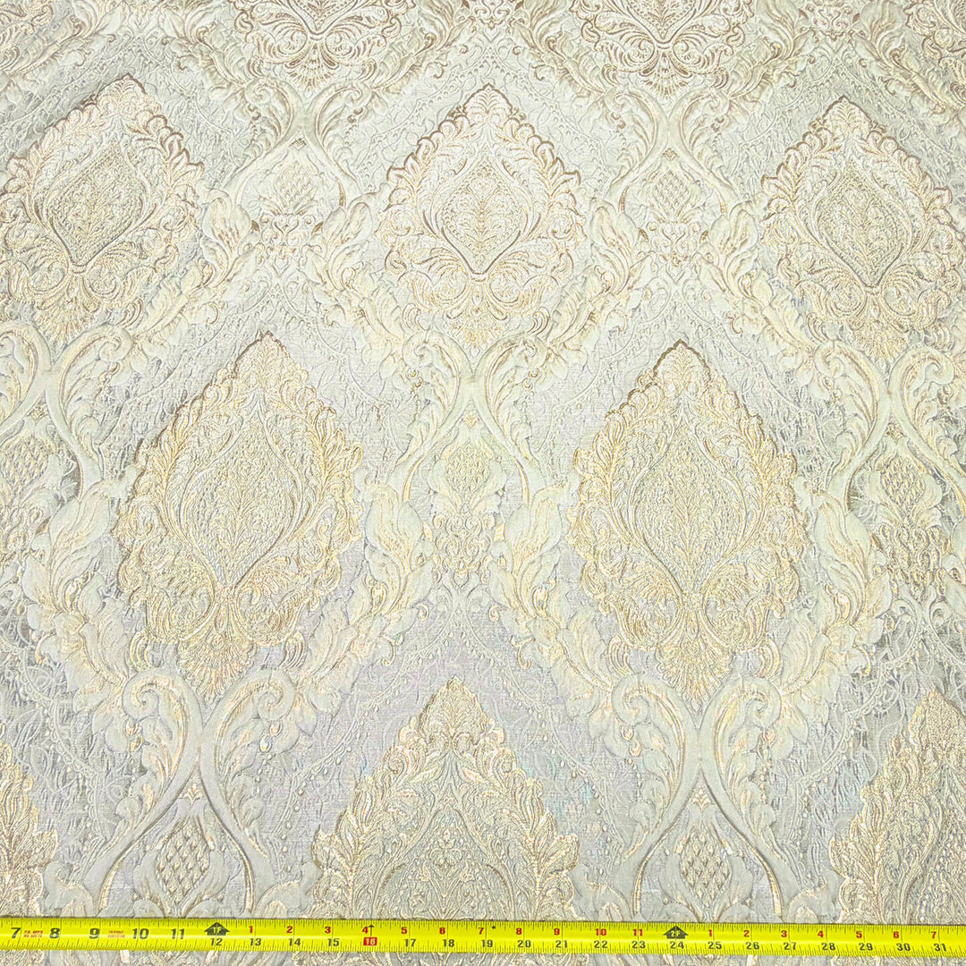 110" Valentinia Soft Light Gold Beige Raised Damask Jacquard Fabric