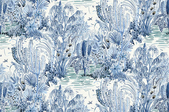 Amaya Blue Surf 100% Cotton Fabric
