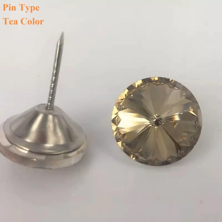 100pc Crystal Upholstery Tack Cubic Studs Nails