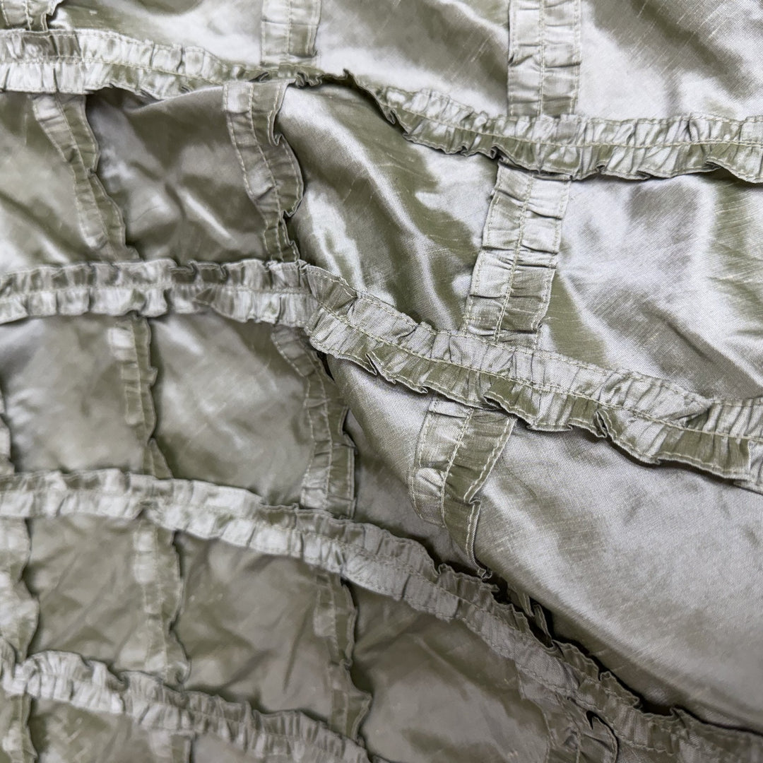 Halvora Diamond Geometric Silk Fabric in Celadon