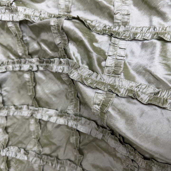 Halvora Diamond Geometric Silk Fabric in Celadon
