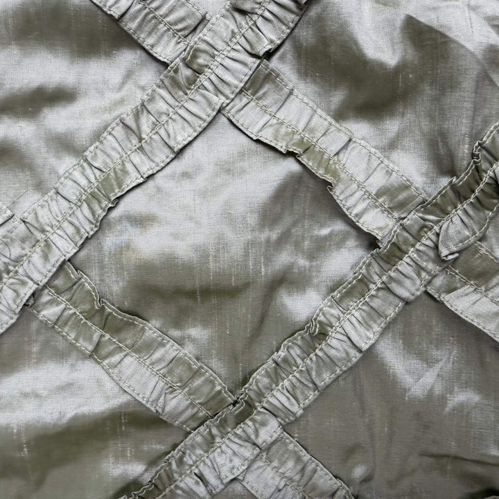 Halvora Diamond Geometric Silk Fabric in Celadon