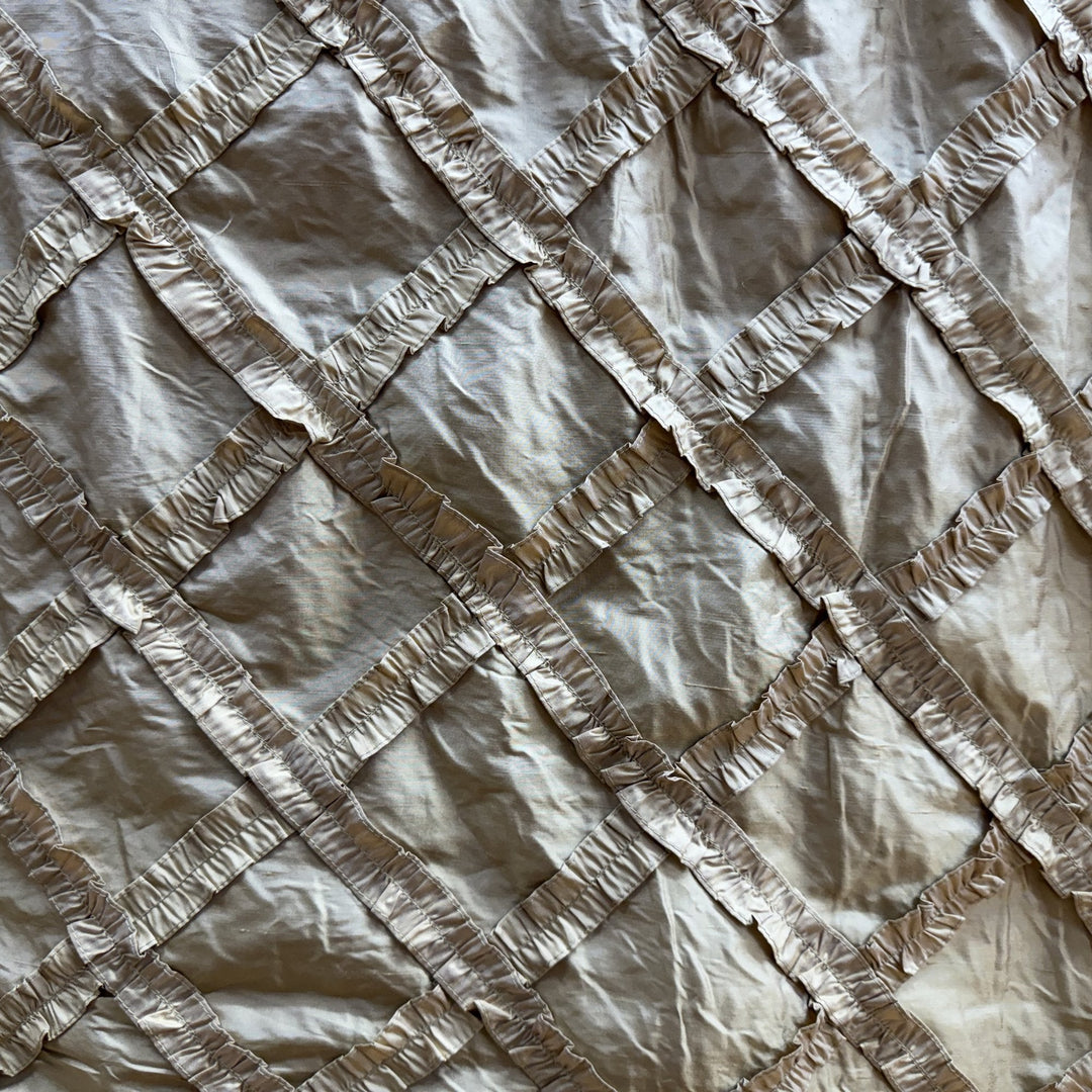 Halvora Diamond Geometric Silk Fabric in Gold