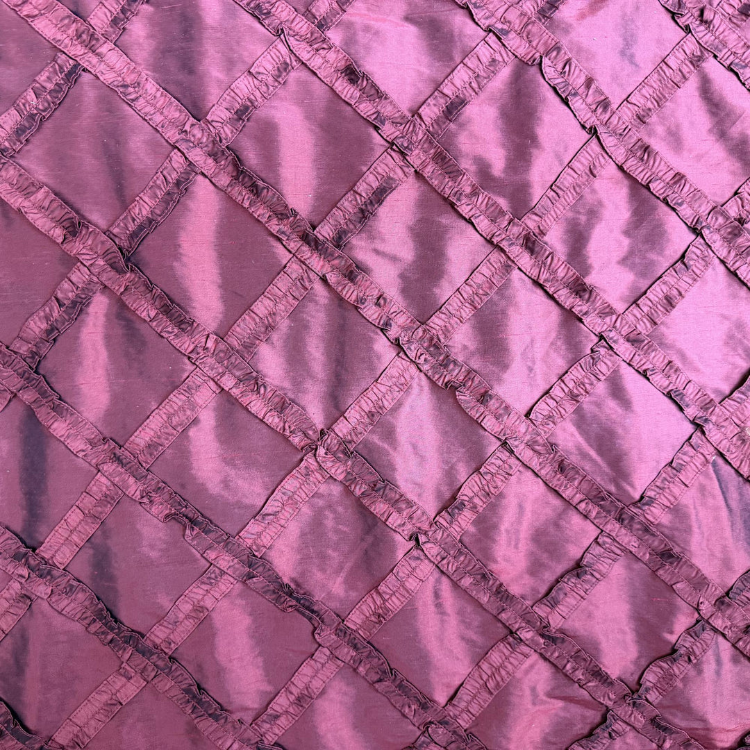 Halvora Diamond Geometric Silk Fabric in Red