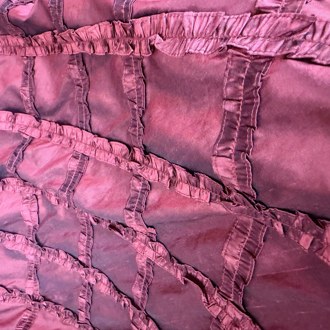 Halvora Diamond Geometric Silk Fabric in Red