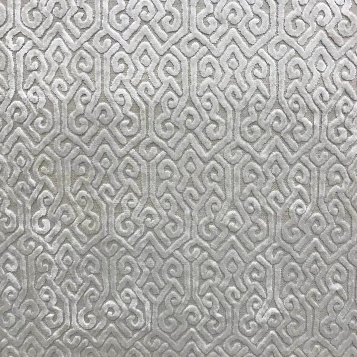 Ivera Geometric Damask Velvet Fabric | 8 Colors