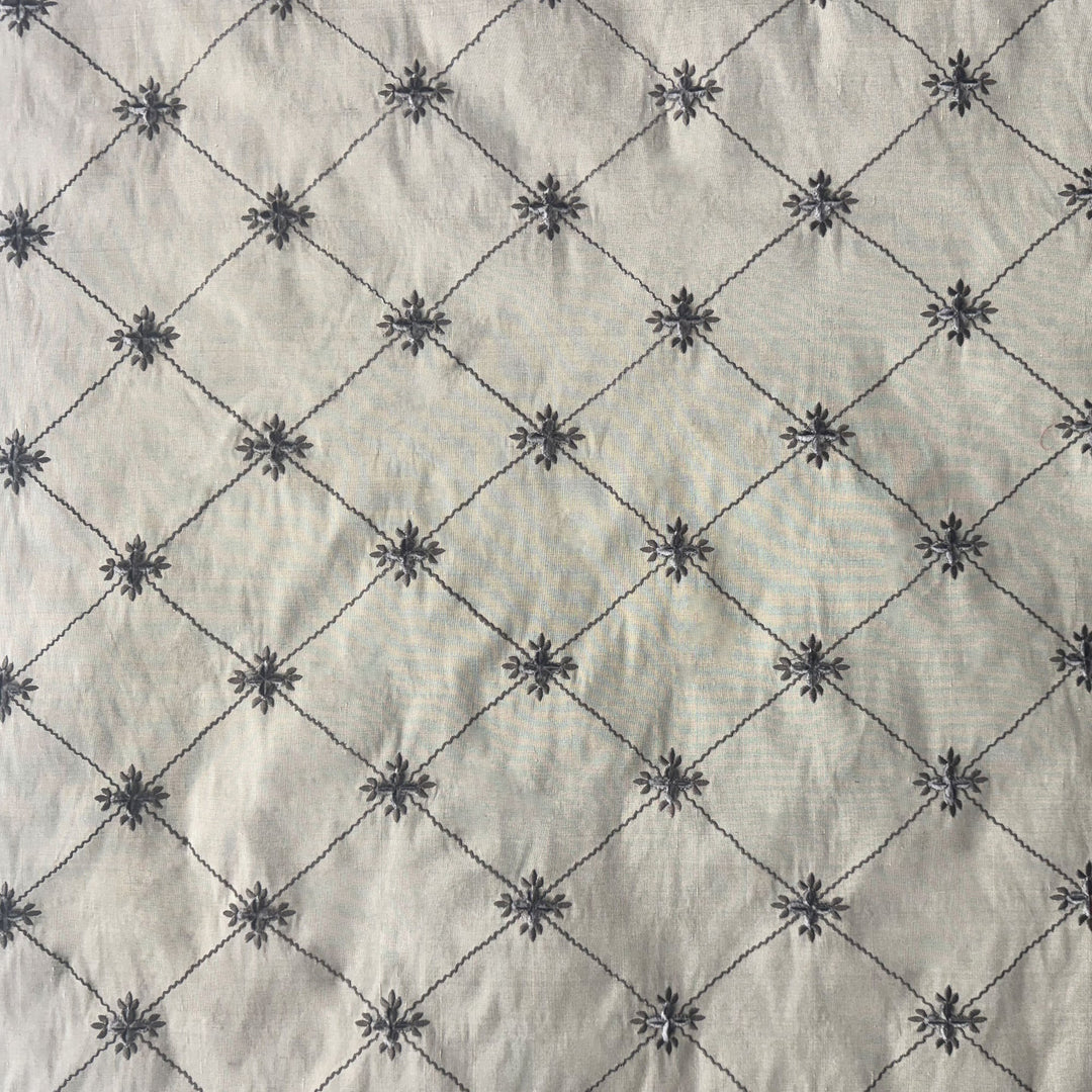 Kalvire Diamond Floral Velvet Fabric in Basil
