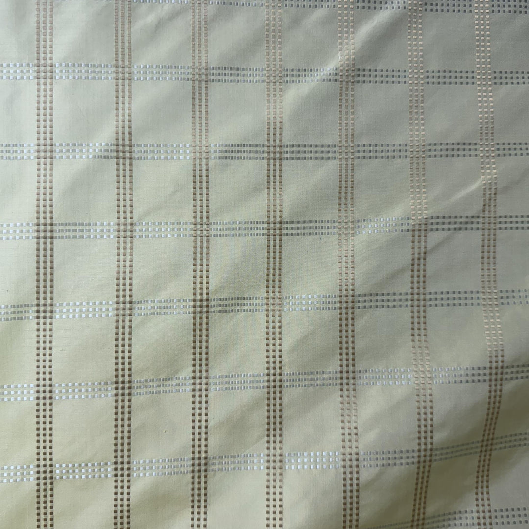 Novessa Dotted Squared Stripe Silk Fabric in Basil