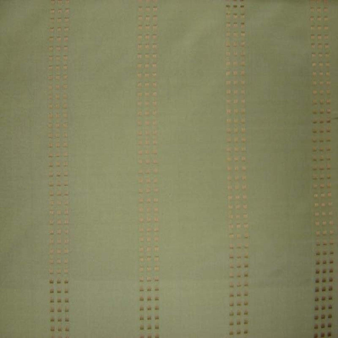 Novessa Dotted Squared Stripe Silk Fabric in Celery