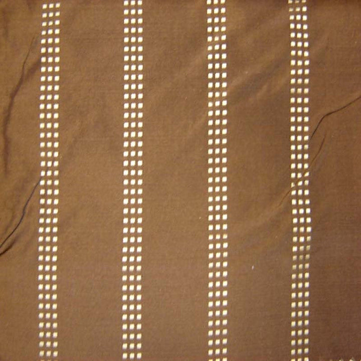 Novessa Dotted Squared Stripe Silk Fabric in Chestnut