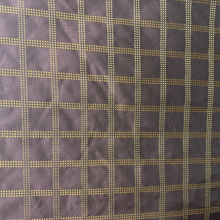Novessa Dotted Squared Stripe Silk Fabric in Plum