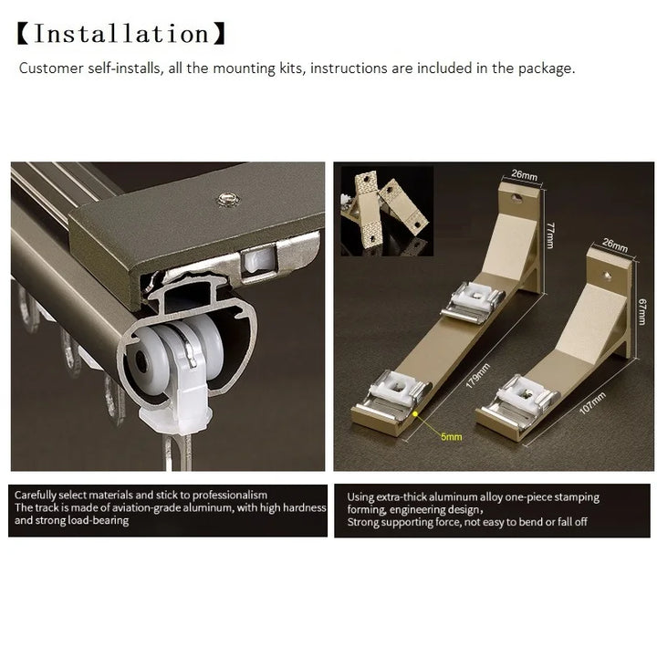 Velos Glide Curtain Drapery Rod Set