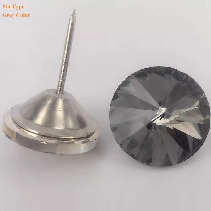 100pc Crystal Upholstery Tack Cubic Studs Nails