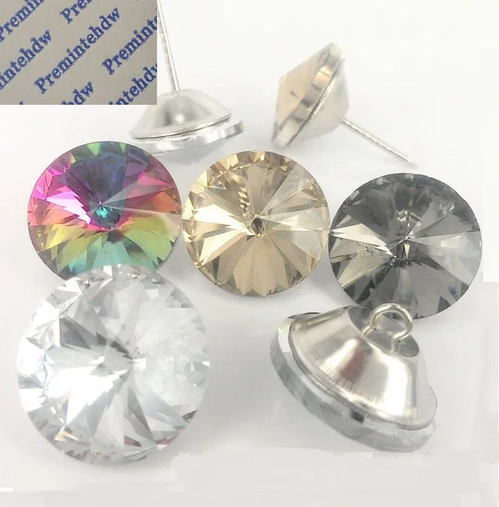 100pc Crystal Upholstery Tack Cubic Studs Nails