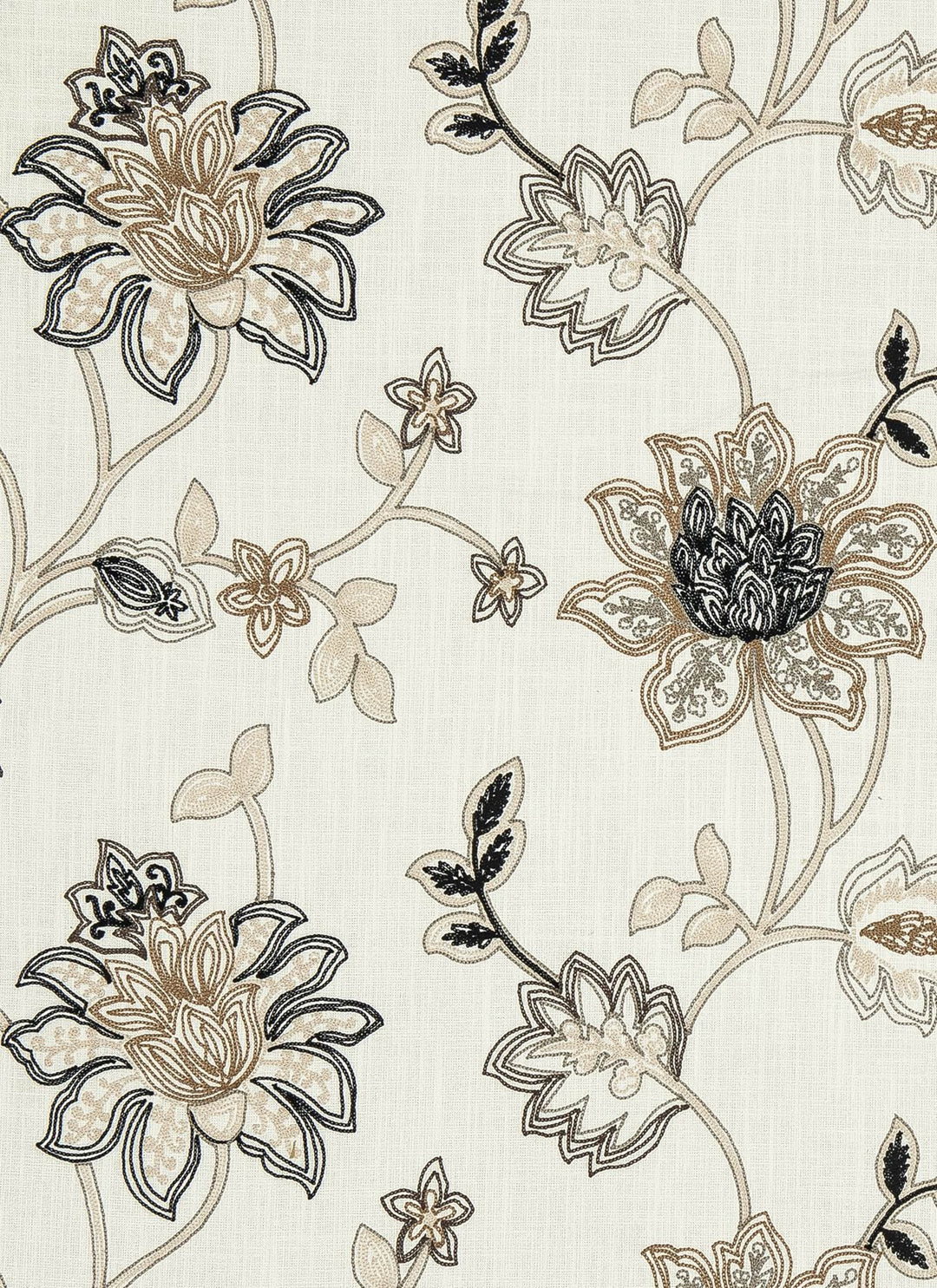Aavira Embroidery Floral Linen Fabric |  5 Colors