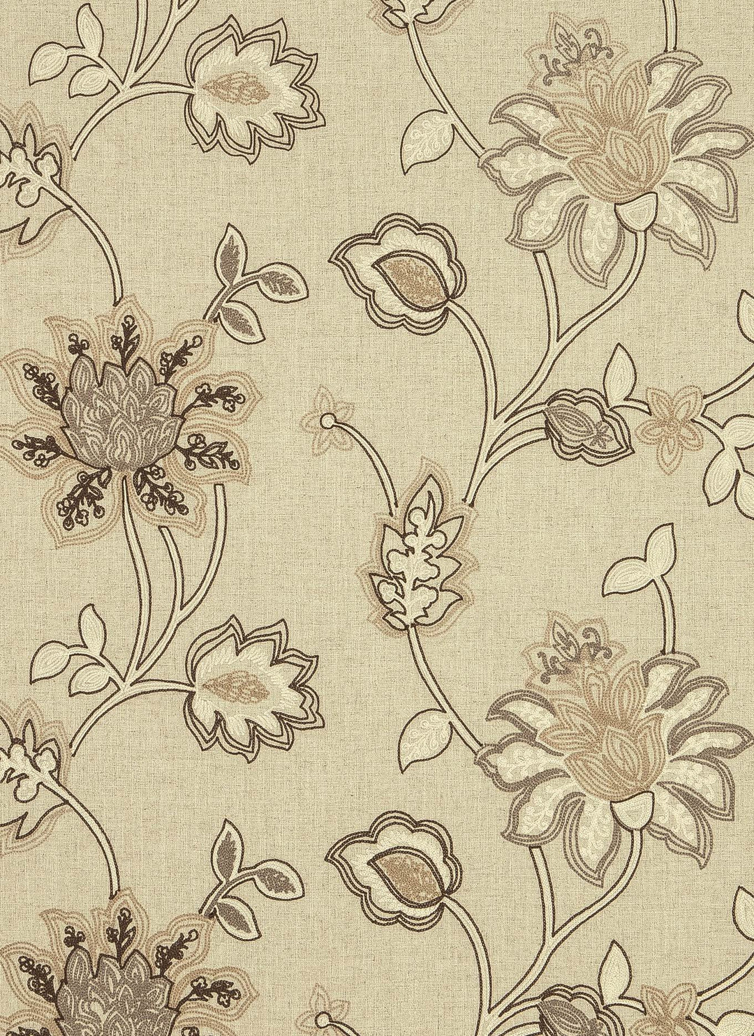Aavira Embroidery Floral Linen Fabric |  5 Colors
