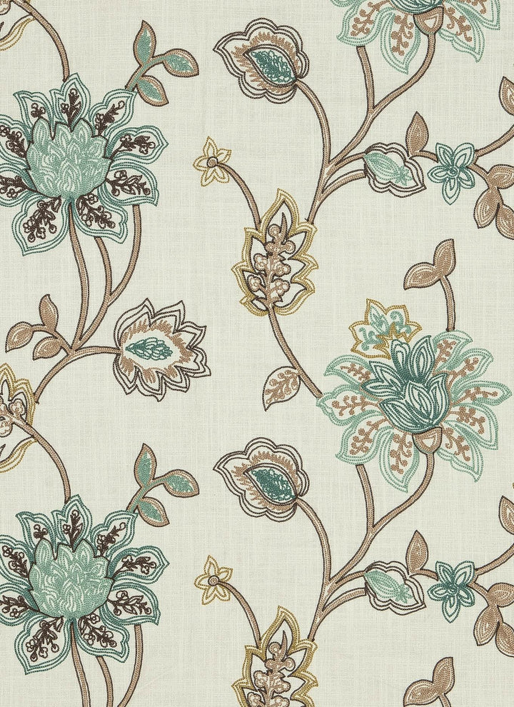 Aavira Embroidery Floral Linen Fabric |  5 Colors