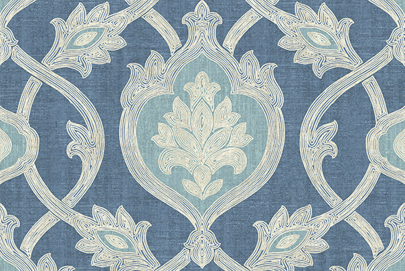 3 COLORS / Augustine Geometric Damask 100% Cotton Fabric