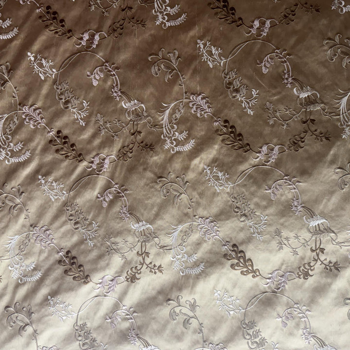 Orlaine Embroidered Floral Fabric in Straw