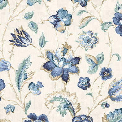 4 COLORS / Bartlett Flower Cotton Linen Fabric