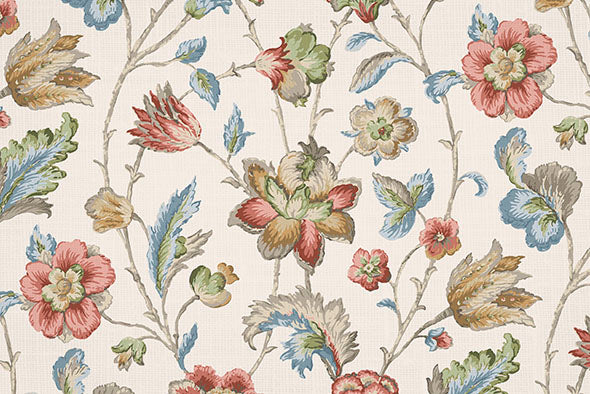 4 COLORS / Bartlett Flower Cotton Linen Fabric