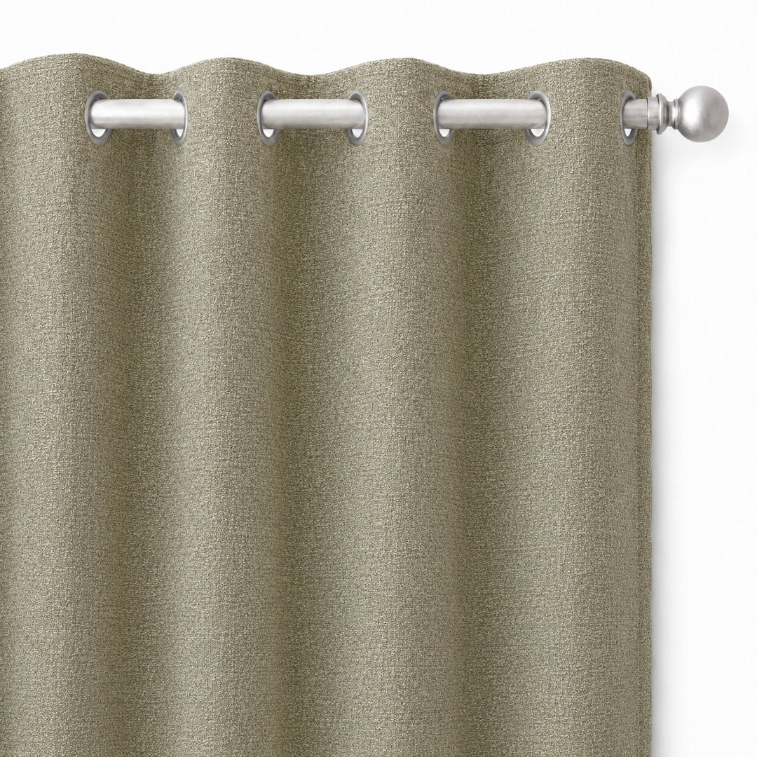 Castro Fabric in color Pewter made as a drapery is a Solid Bouclé Fabric that is good for Drapery & Curtain Fabric and Upholstery Fabric