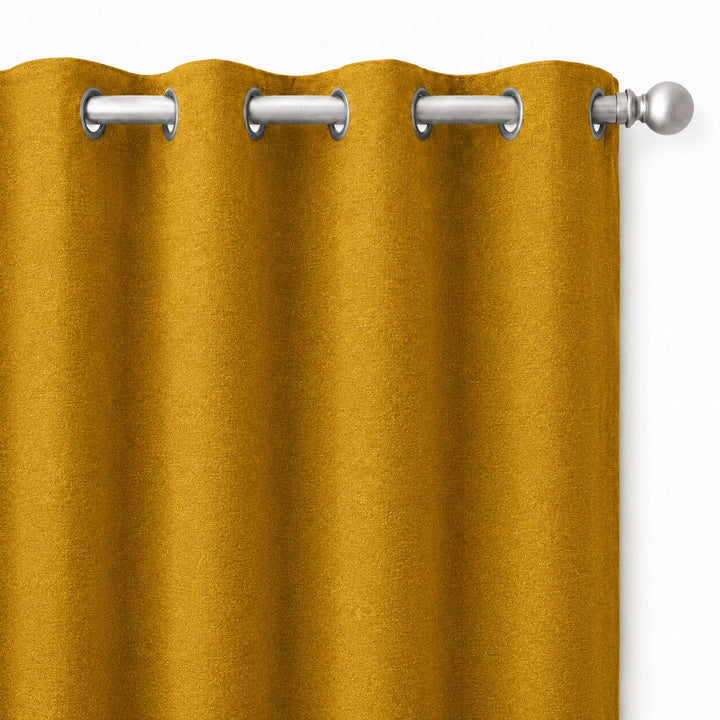 Castro Fabric in color Canary made as a drapery is a Solid Bouclé Fabric that is good for Drapery & Curtain Fabric and Upholstery Fabric