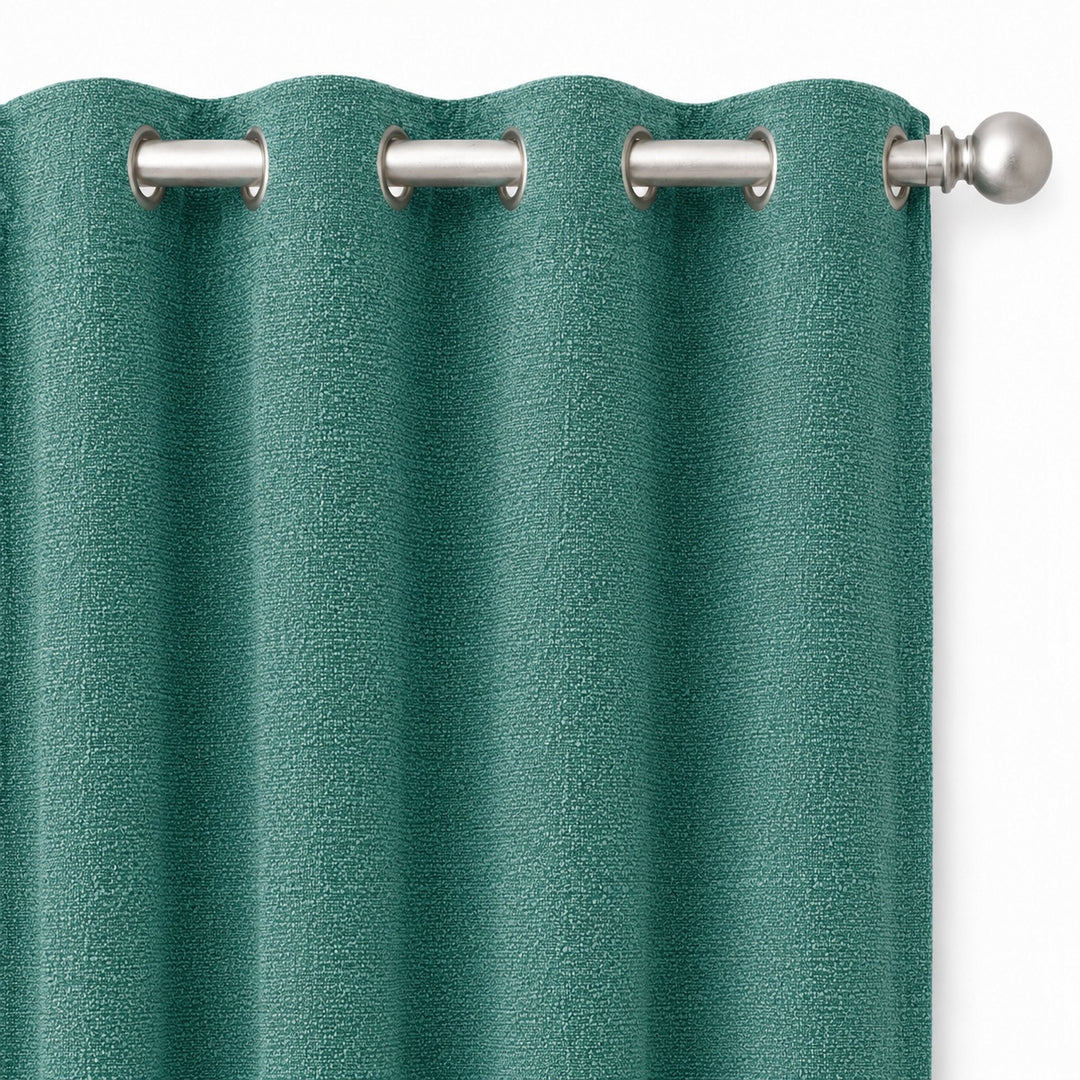 Castro Fabric in color Teal made as a drapery is a Solid Bouclé Fabric that is good for Drapery & Curtain Fabric and Upholstery Fabric
