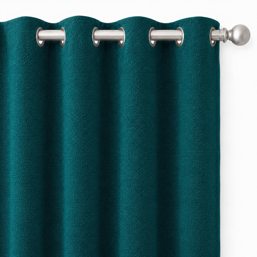 Castro Fabric in color Cerulean made as a drapery is a Solid Bouclé Fabric that is good for Drapery & Curtain Fabric and Upholstery Fabric