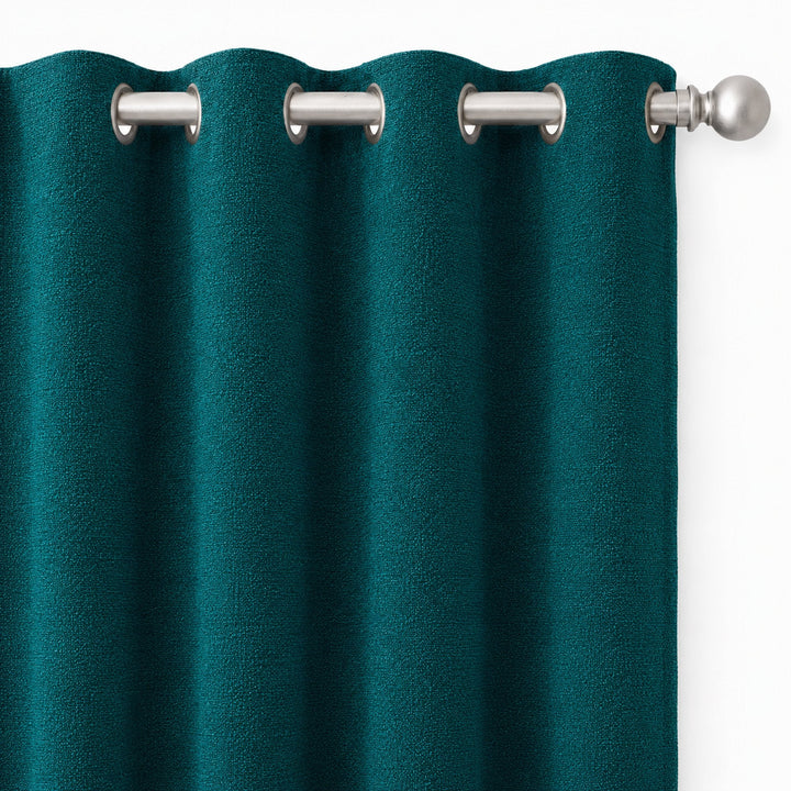 Castro Fabric in color Cerulean made as a drapery is a Solid Bouclé Fabric that is good for Drapery & Curtain Fabric and Upholstery Fabric
